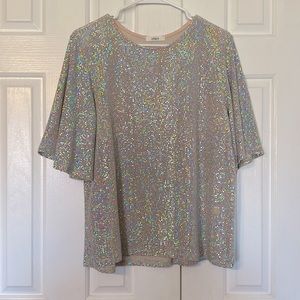 Iridescent sparkle blouse Medium (Oversized)
